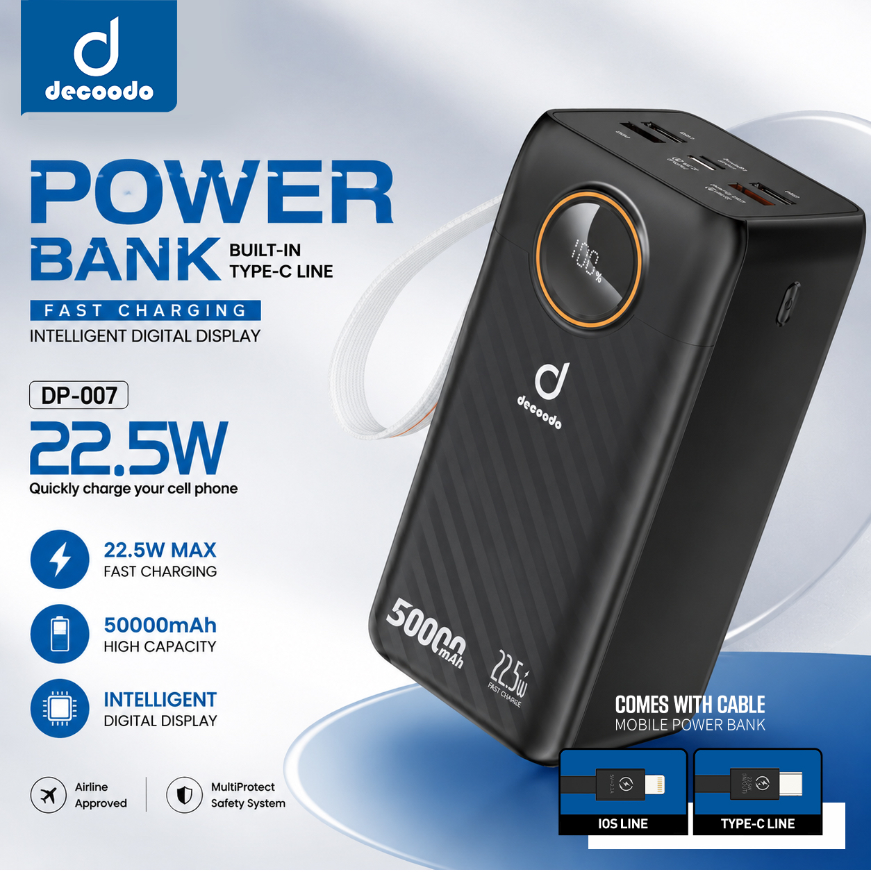 Decoodo DP-007 50000mAh Fast Charging Power Bank