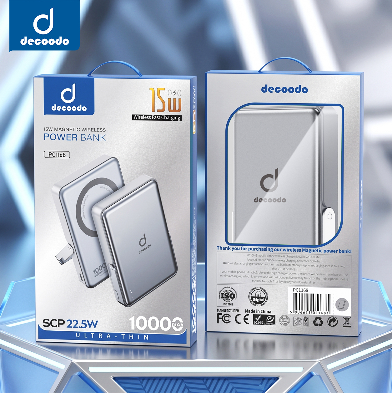 DECOODO PC1168 Magnetic Wireless Power Bank 10000mAh